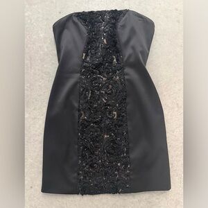 JS Boutique Strapless Black Dress w/ Sequenced Insert New Years Holiday Wedding